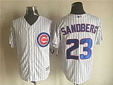 Chicago Cubs #23 Sandberg White Pinstripe Stitched Majestic Baseball Jersey,baseball caps,new era cap wholesale,wholesale hats
